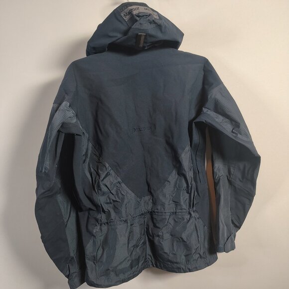 Marmot Stretch Armstrong Jacket Mens Navy Ripstop Waterproof Hood Winter Small - Picture 7 of 16